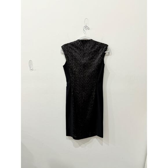 Veronica Beard Sequin V-Neck Bodycon Mini Cocktail Dress Black Women's Size 2 - Picture 2 of 4